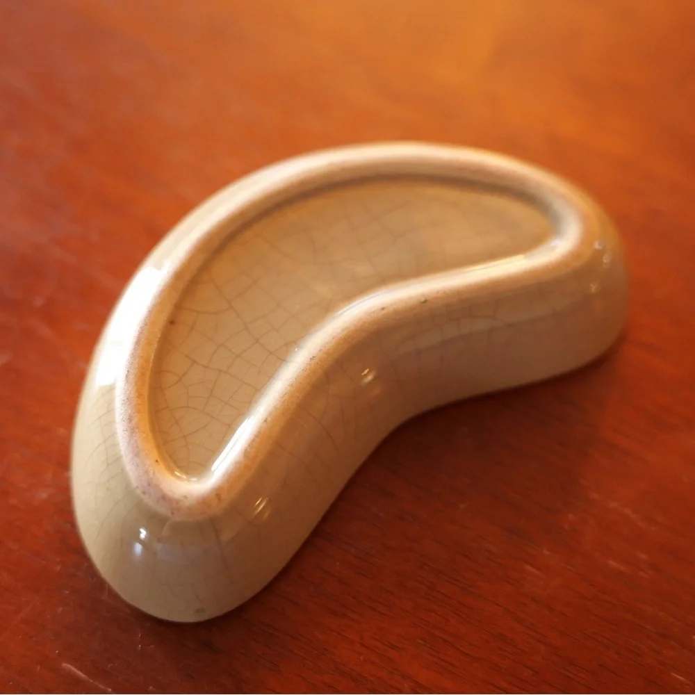 Vintage Kidney Bean Style Handmade Pottery Piece